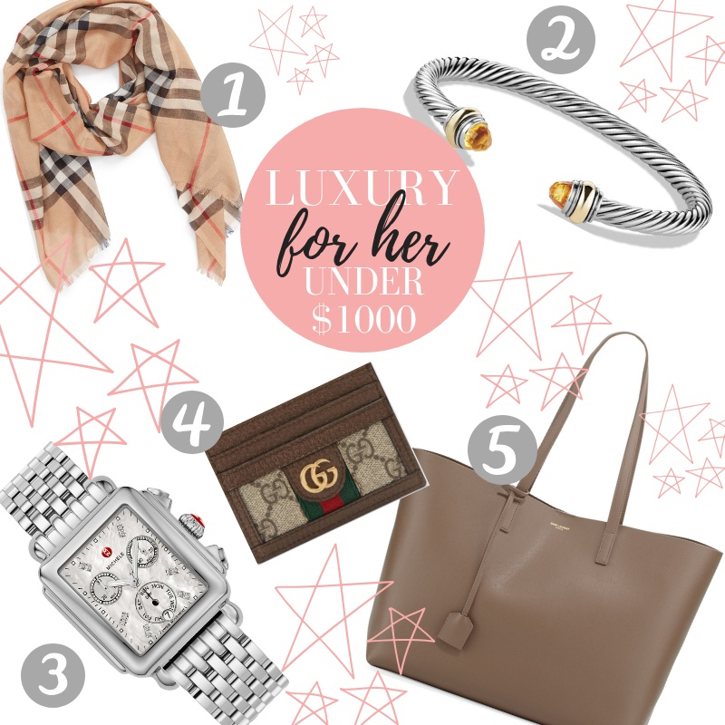 Top 10 Luxury Gift Ideas for Her Under $1000 featured by top US fashion blog, LuxMommy