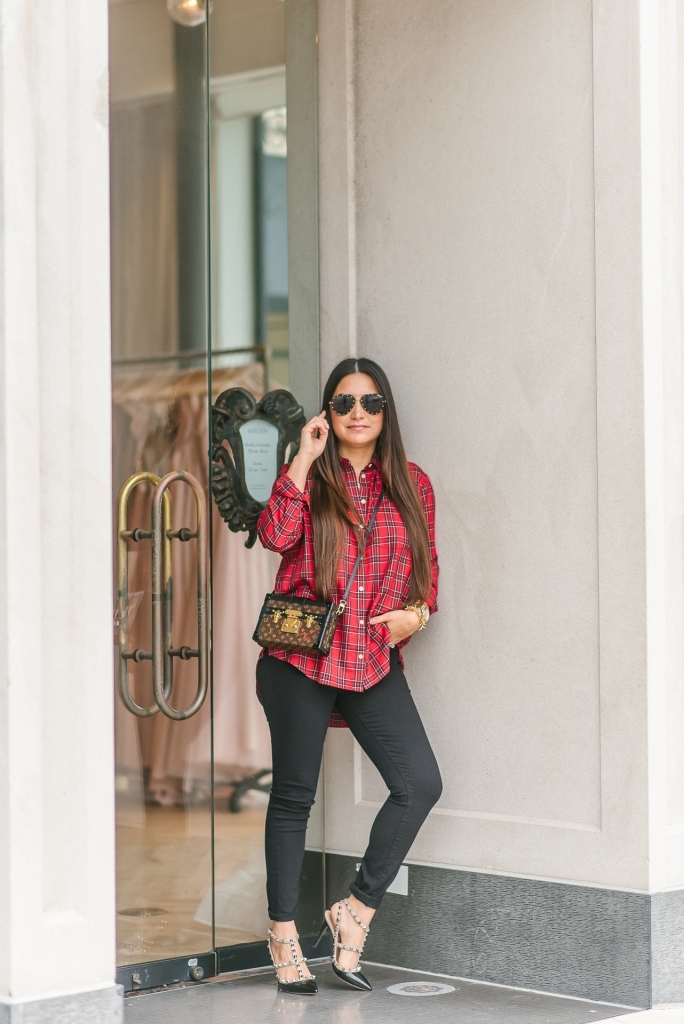 Red Plaid + Rockstuds, LuxMommy