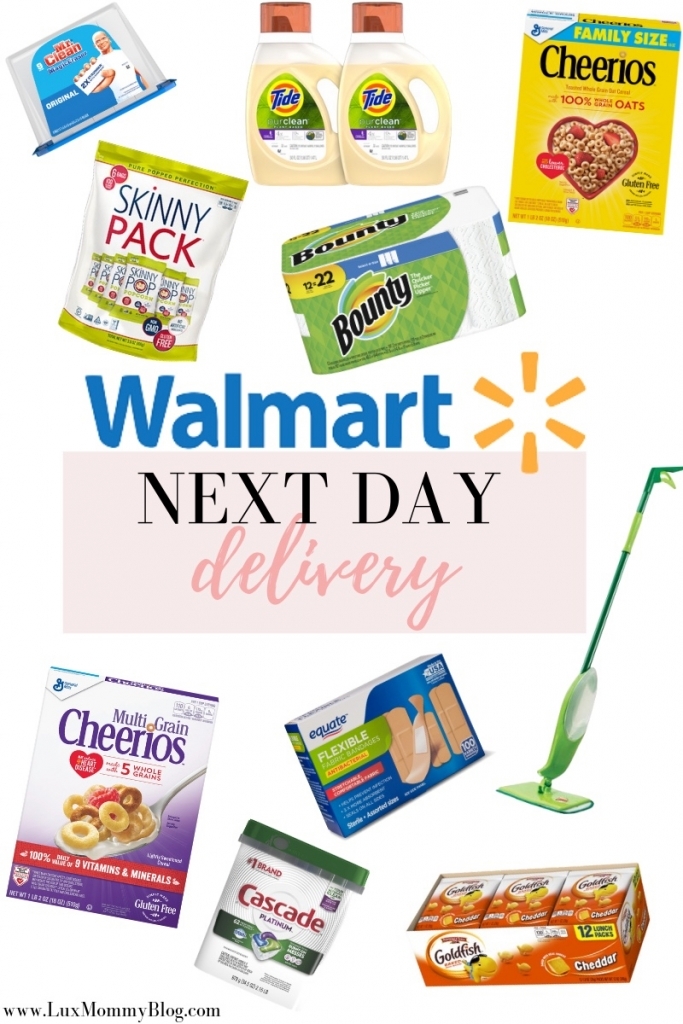 How to Get Household Essentials with Walmart Next Day Delivery by popular Texas life and style blog: Lux Mommy: Pinterest image of home good items for Walmart Next Day delivery.