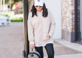 Houston top fashion blogger athletic style in an oversized hoodie, leggings and Gucci backpack