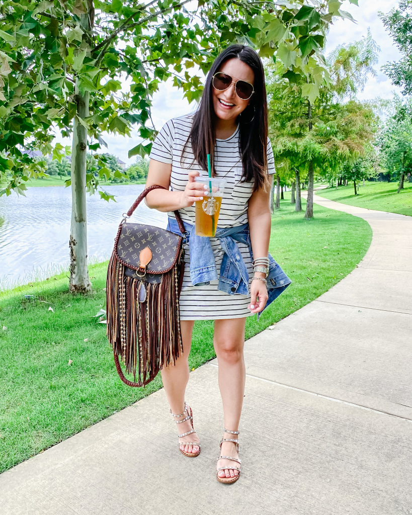 striped t-shirt dresses