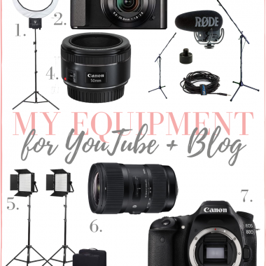 Houston top fashion blogger shares the filming and lighting equipment used for her blog and youtube channel.