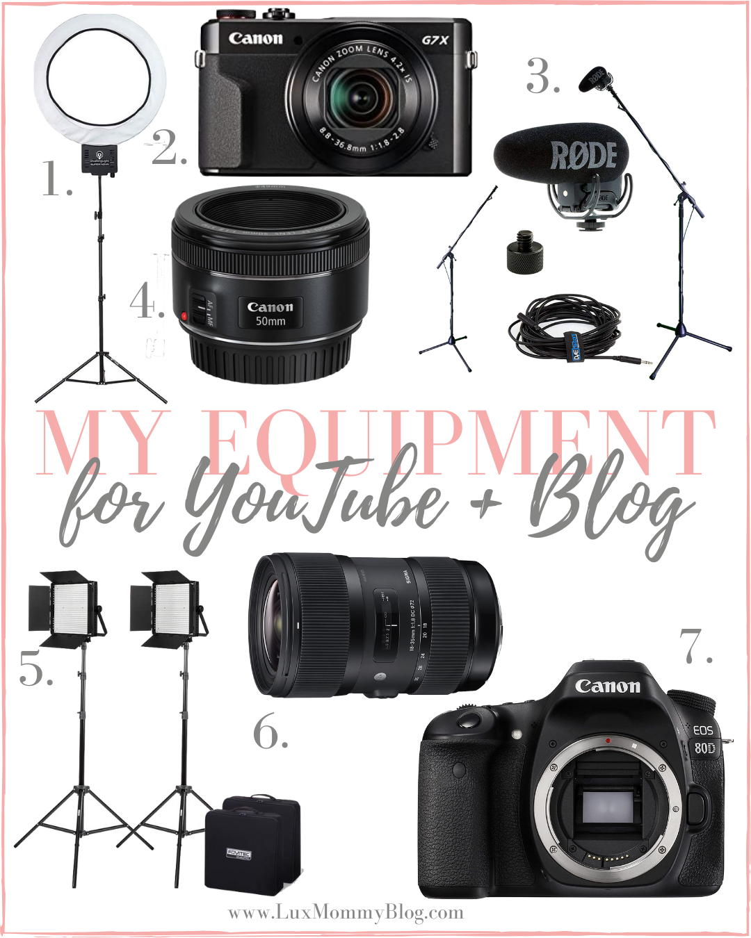 Houston top fashion blogger shares the filming and lighting equipment used for her blog and youtube channel. 