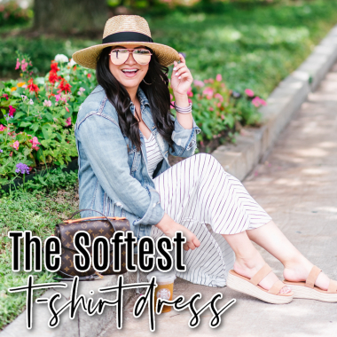 Houston top fashion blogger LuxMommy shares the softest t-shirt dress