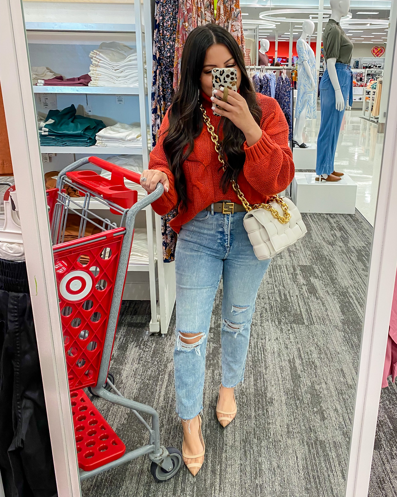 Houston fashion/lifestyle blogger LuxMommy browsing Target.