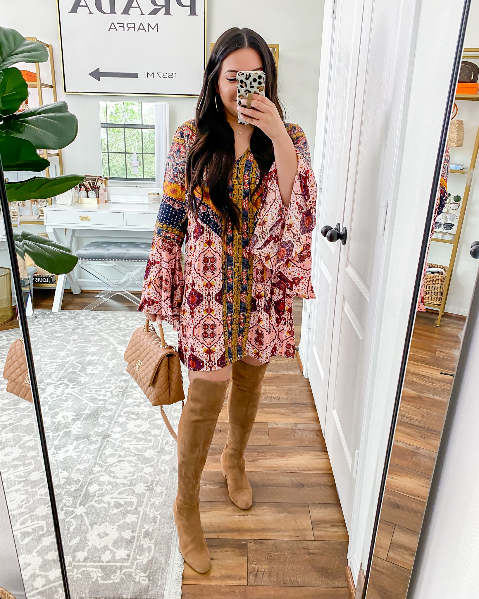 Houston fashion/lifestyle blogger LuxMommy styles boho dress