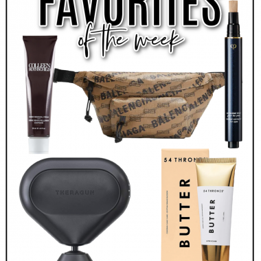 Houston fashion/lifestyle blogger LuxMommy shares favorites of the week including sheer renewal cream from Colleen Rothschild, mini theragun for massage, Balenciaga belt bag, the best under eye concealer, and moisturizing beauty butter.
