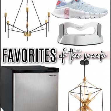 Houston fashion/lifestyle blogger LuxMommy shares favorites of the week including gorgeous pendant light, affordable 6-light chandelier, Nike sneakers, LED eye mask, and mini fridge