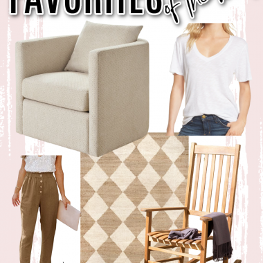 Houston fashion/lifestyle blogger LuxMommy shares favorites of the week including the best swivel chair, perfect rocking chairs, my favorite basic tee back in stock, comfy pair of linen pants, and gorgeous jute rug