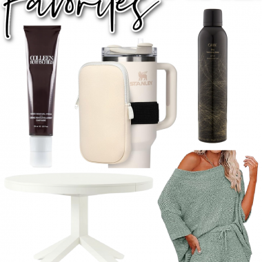 Houston fashion/lifestyle blogger LuxMommy shares favorites of the week including my new breakfast table, sheer renewal cream from Colleen Rothschild, an accessory pouch for your tumbler, the cutest two piece set from Amazon, and dry texture spray for your hair