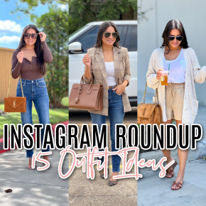 Houston fashion/lifestyle blogger LuxMommy shares 15 perfect transition outfits for going into fall in this Instagram roundup from September 2023.
