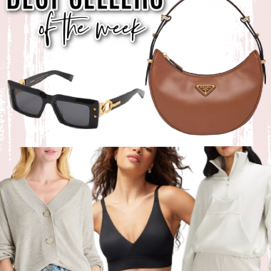 Houston fashion/lifestyle blogger LuxMommy shares best sellers of the week including my new Prada bag, the perfect cardigan, my favorite bralette, the pullover I am living in, and some fun, statement sunnies!