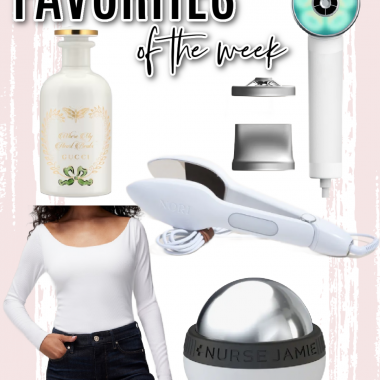 Houston fashion/lifestyle blogger LuxMommy shares favorites of the week including my current favorite perfume from Gucci, a super flattering long sleeve tee, my new cryo ball mini massager, a handheld steam iron and the best blow dryer for your hair!