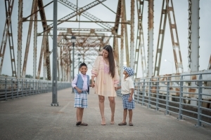 mother son pictures, boys fashion, plaid short, gingham hat, gingham shorts,