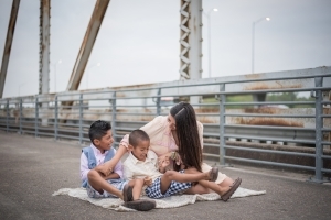 mother son pictures, boys fashion, plaid short, gingham hat, gingham shorts,