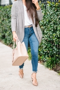 Prada Cuir, Gucci belt, barefoot dreams cardigan, american eagle jeans, aquazurra heels, celine sunglasses,