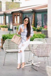 prada cuir, fall outfit, white distressed jeans, quay sunglasses,