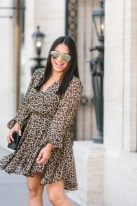 Leopard Dress and Chanel mini styled by LuxMommy Houston top fashion blogger