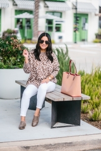 Affordable leopard sweater styled by Houston top fashion blogger LuxMommy