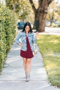 Fall outfit with denim jacket