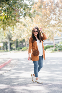 Houston top fashion blogger, LuxMommy shares a fall casual outfit cardigan weather