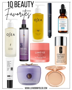 Houston lifestyle and fashion blogger LuxMommy sharing 10 beauty favorites