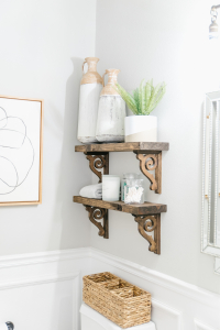 Houston top fashion and lifestyle blogger LuxMommy shares her affordable powder room update
