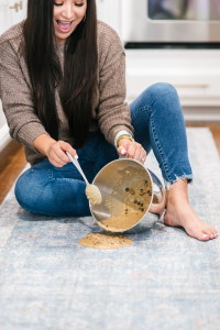 Houston top fashion and lifestyle blogger LuxMommy bakes cookies with her kids and shares some new Walmart Home finds including the most beautiful affordable washable rug