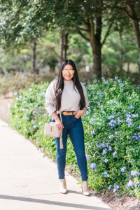 Houston top fashion and lifestyle blogger LuxMommy shares the perfect fall outfit from Nordstrom and a new ysl belt perfect for fall