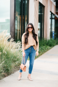 Houston top fashion and lifestyle blogger LuxMommy shares the perfect cashmere sweater you need now and a fall outfit of the day