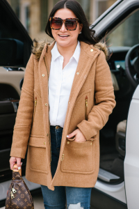 Houston top fashion and lifestyle blogger shares the perfect casual coat from jcrew on sale 40% off and the perfect winter boots