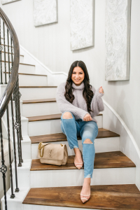 Houston top fashion and lifestyle blogger LuxMommy shares the perfect cozy fuzzy sweater from Express on sale
