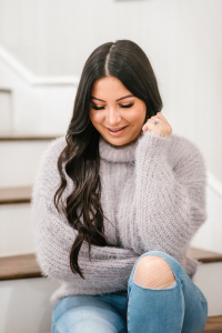 Houston top fashion and lifestyle blogger LuxMommy shares the perfect cozy fuzzy sweater from Express on sale