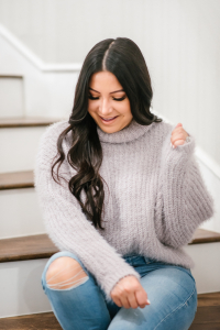 Houston top fashion and lifestyle blogger LuxMommy shares the perfect cozy fuzzy sweater from Express on sale