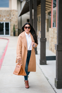 Houston top fashion and lifestyle blogger LuxMommy shares the must have coat for the season to grab before it's gone from Express.