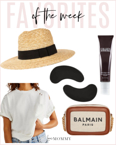 Houston top fashion and lifestyle blogger LuxMommy recaps the top fashion, beauty and lifestyle favorites for the week featuring a balmain handbag, the perfect spring and summer straw hat, Colleen Rothschild mask, the cutest distressed tee from Free People and hydrating under eye masks.