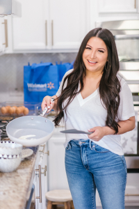 Houston top fashion and lifestyle blogger shares how she keeps her fridge and pantry stocked weekly and for the holidays with Walmart+ membership and shares the boys favorite breakfast