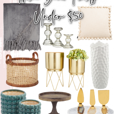 Houston fashion/lifestyle blogger LuxMommy shares home decor finds under $50, affordable home decor including pillow, throw blanket, trinket dish, candles, basket, vase, and more.