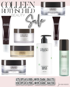 Houston fashion/lifestyle blogger LuxMommy shares Colleen Rothschild beauty sale including sheer renewal cream, toner, glycolic acid peel pads, body wash, and more.