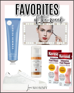 Houston fashion/lifestyle blogger LuxMommy shares best sellers of the week including hydrating facial mask and exfoliating mask from Sephora, LED light car mirror, hydrating foot treatment, and P448 sneakers