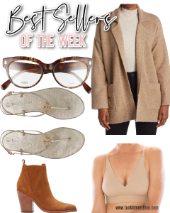 Houston fashion/lifestyle blogger LuxMommy shares best sellers of the week including the best bralette, Fendi optical frames, Tory Burch sandals, perfect fall booties, and a cardigan cardi coat