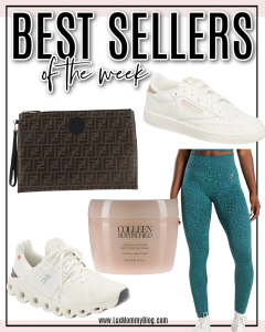 Houston fashion/lifestyle blogger LuxMommy shares best sellers of the week including the best seamless leggings, Fendi pouch, Colleen Rothschild hair mask, ON sneakers, and classic Reebok sneakers