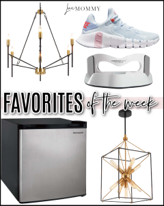 Houston fashion/lifestyle blogger LuxMommy shares favorites of the week including gorgeous pendant light, affordable 6-light chandelier, Nike sneakers, LED eye mask, and mini fridge
