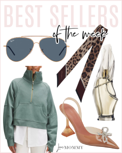 Houston fashion/lifestyle blogger LuxMommy shares best sellers of the week including the perfect pullover for fall, my current favorite heels, the best perfume, a perfect twilly, and some of my favorite Ray-Ban sunnies