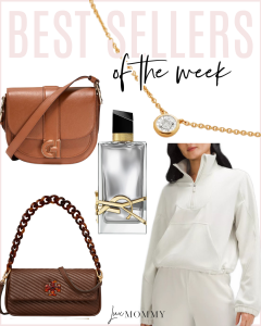 Houston fashion/lifestyle blogger LuxMommy shares best sellers of the week including Tory Burch and Cole Haan handbags UNDER $500, the perfect signature scent for fall, my current favorite pullover, and the best diamond necklace.
